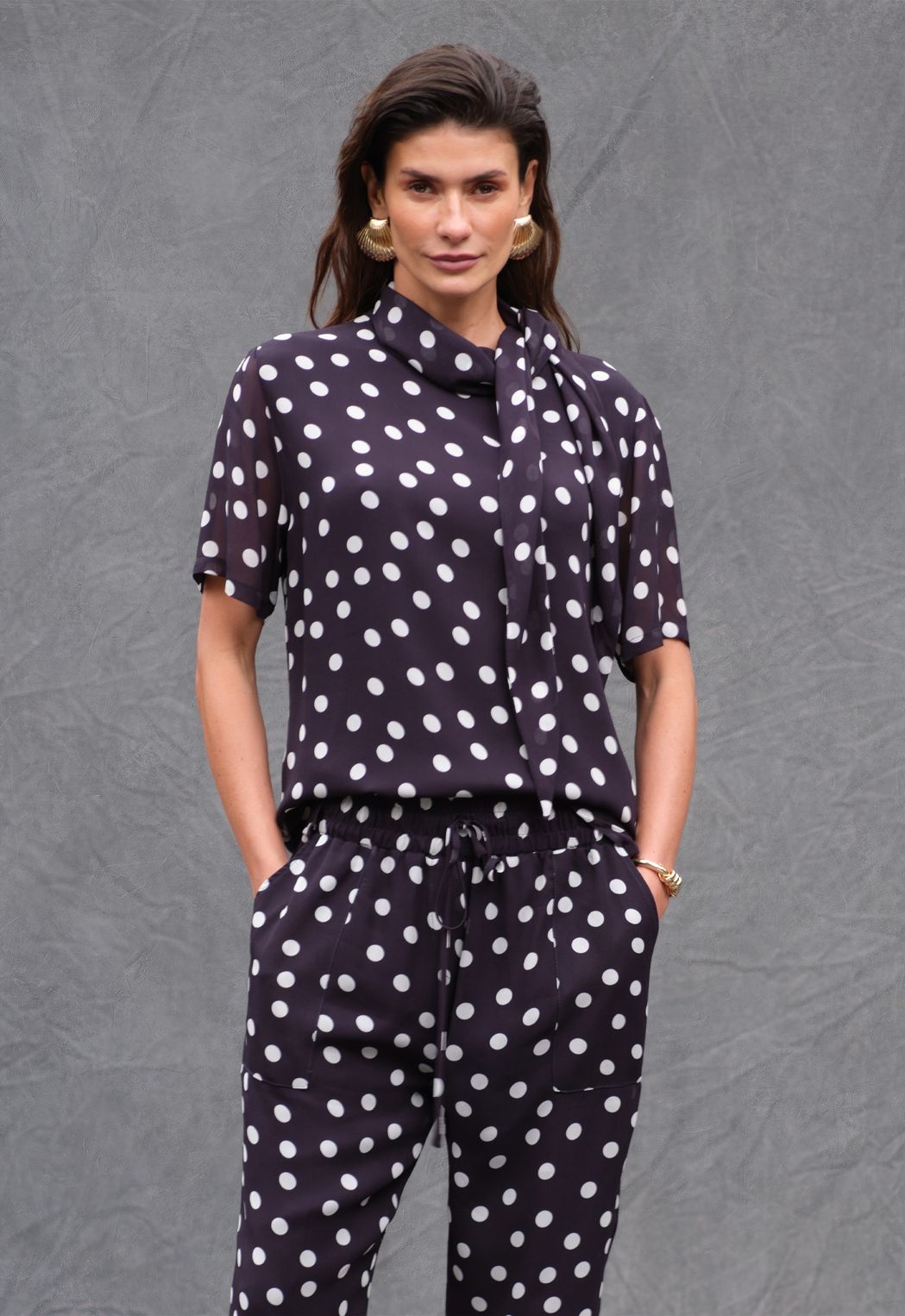 Blusa Crepe Poá Lucia