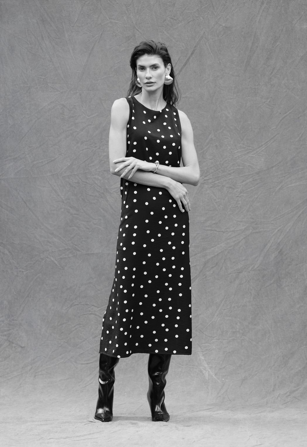 Vestido Midi Poá Marcele