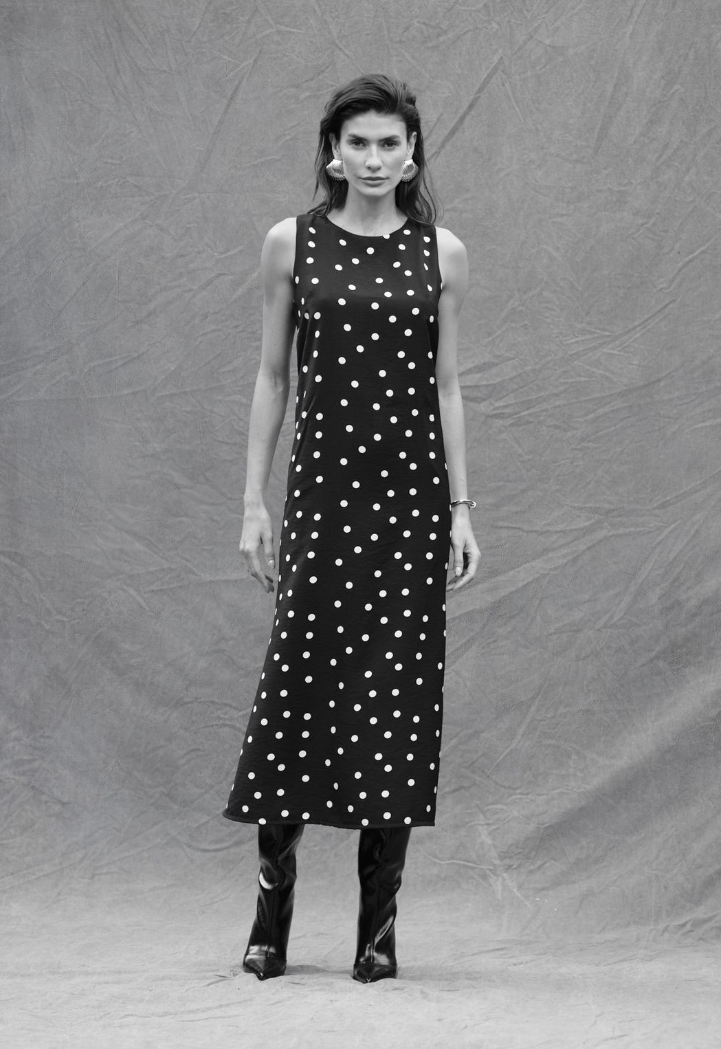 Vestido Midi Poá Marcele