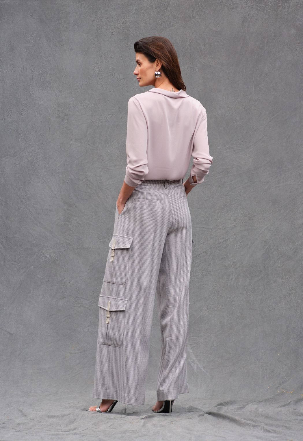 Calça Reta Xadrez Alexandra