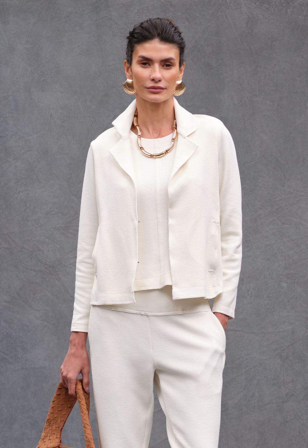 Blazer Boucle Off White Filipa