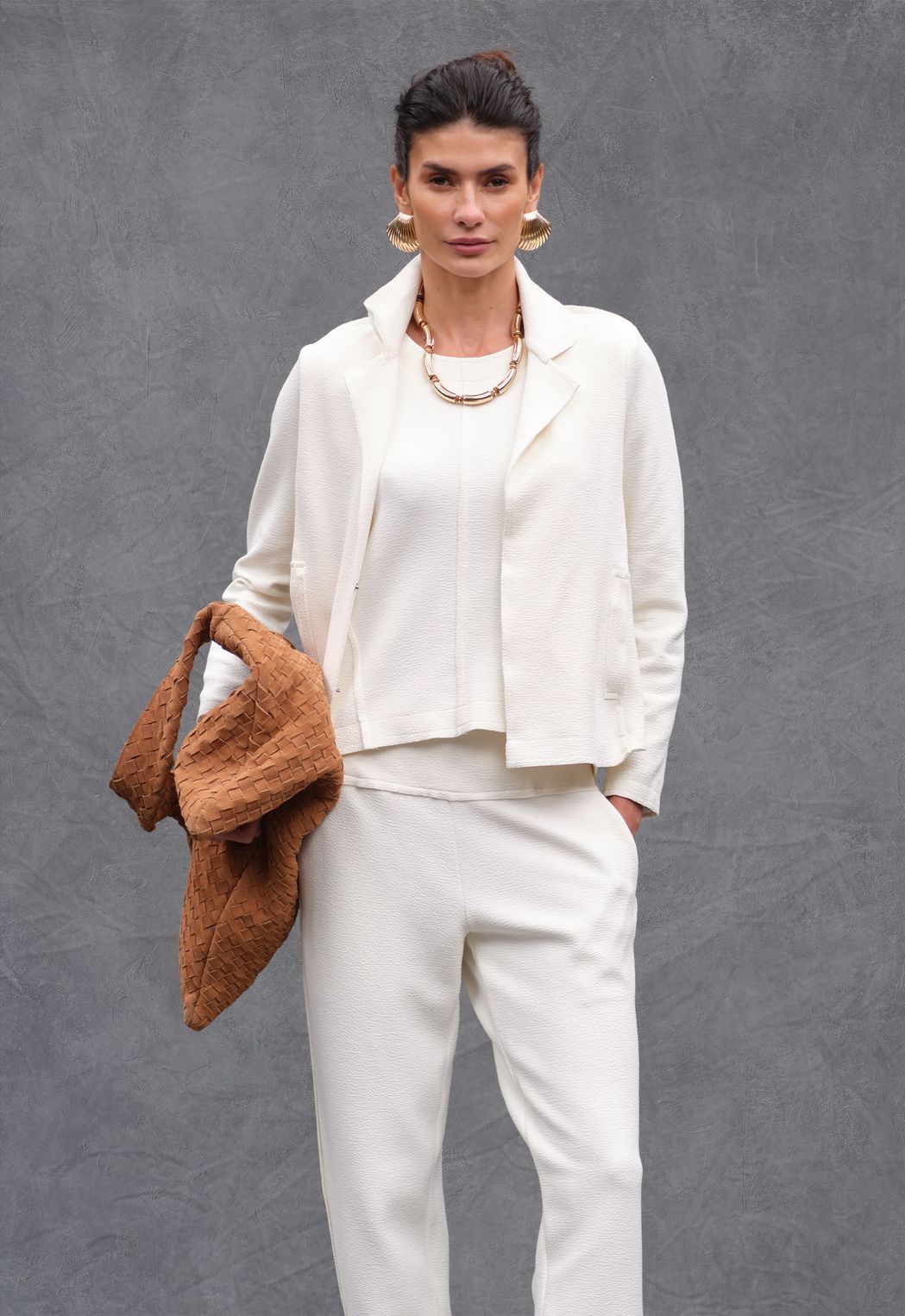 Blazer Boucle Off White Filipa