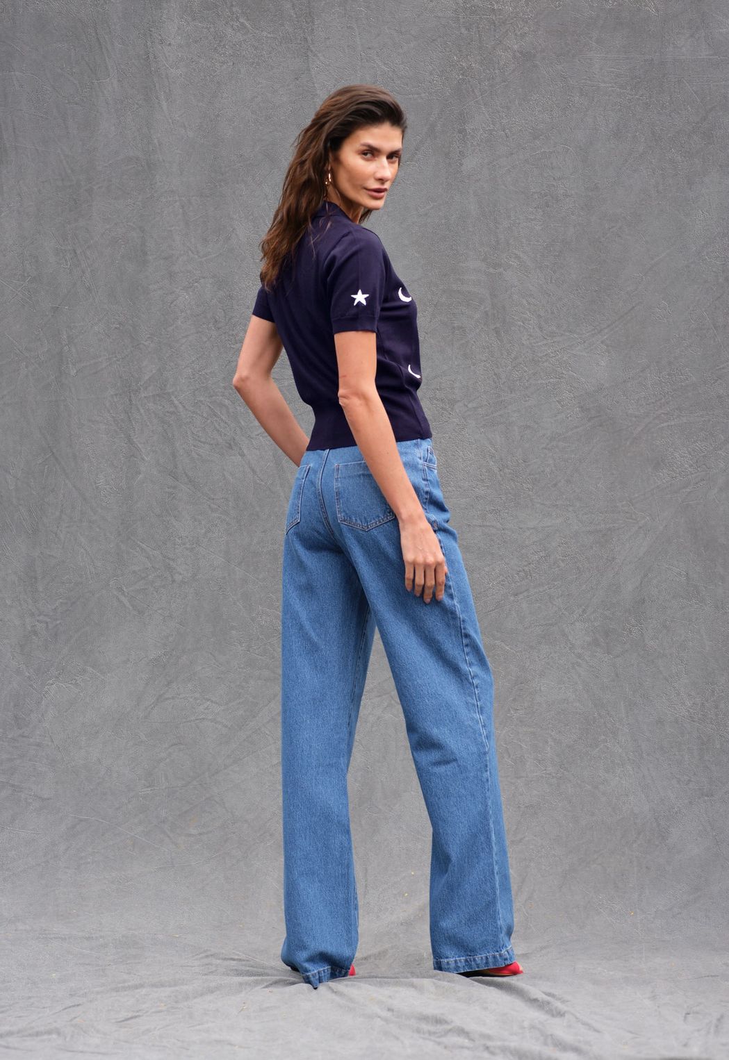 Blusa Trico Polo Marinho Hortencia