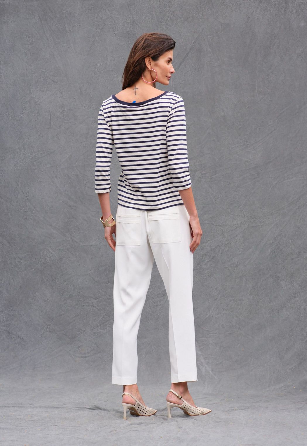 Blusa  Listrada Marinho Carolina