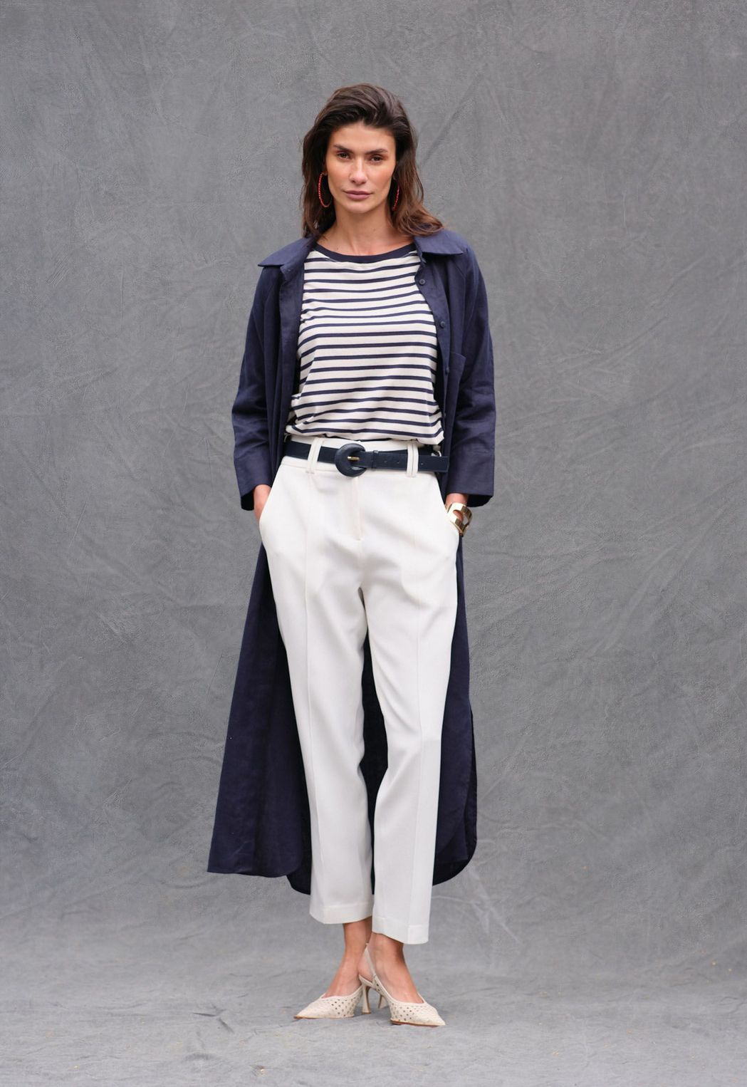 Blusa  Listrada Marinho Carolina