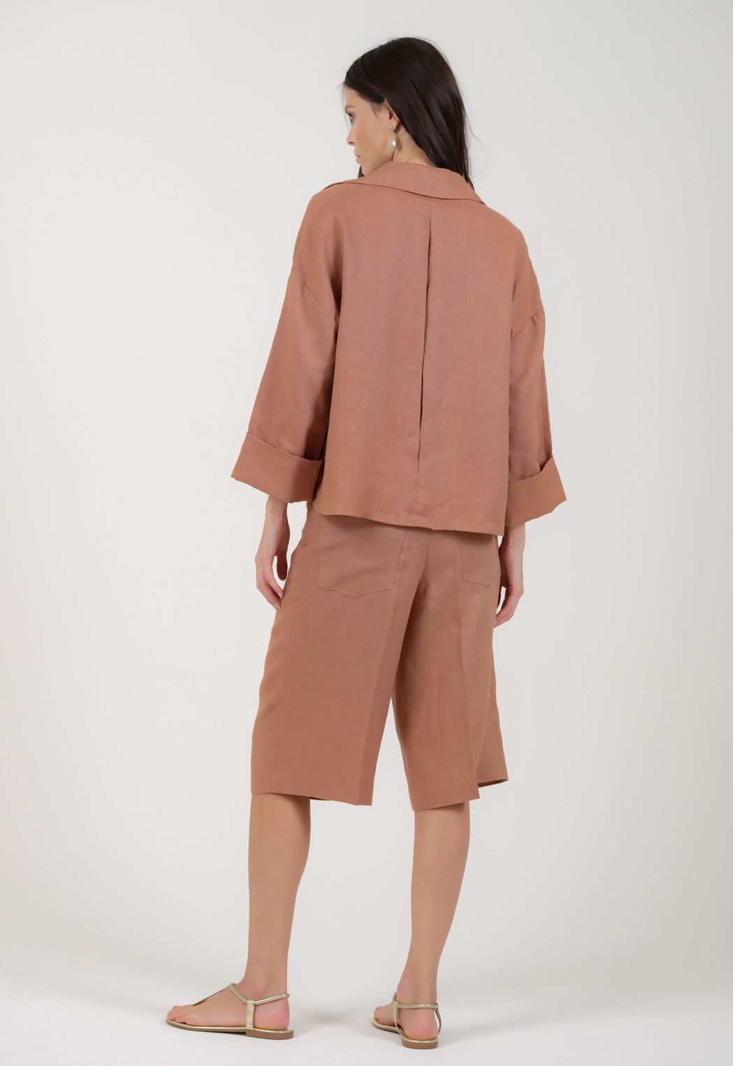Bermuda Linho Camel Tiffany
