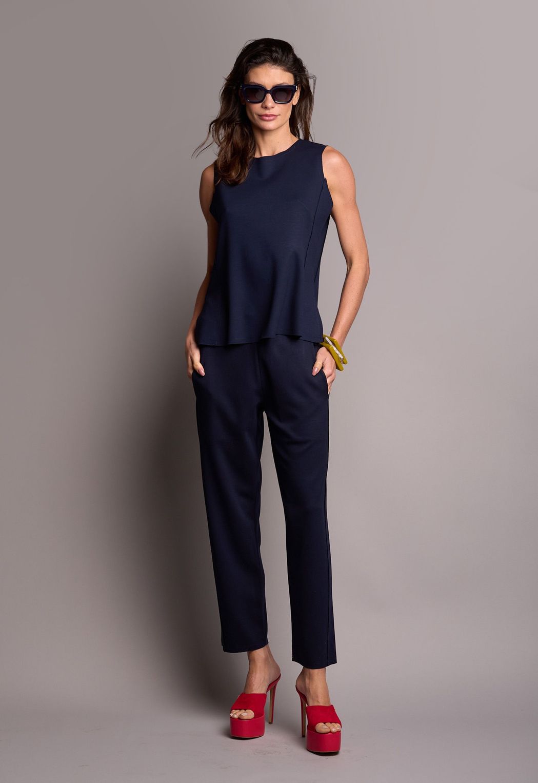 Conjunto Corte a Fio Marinho Laura