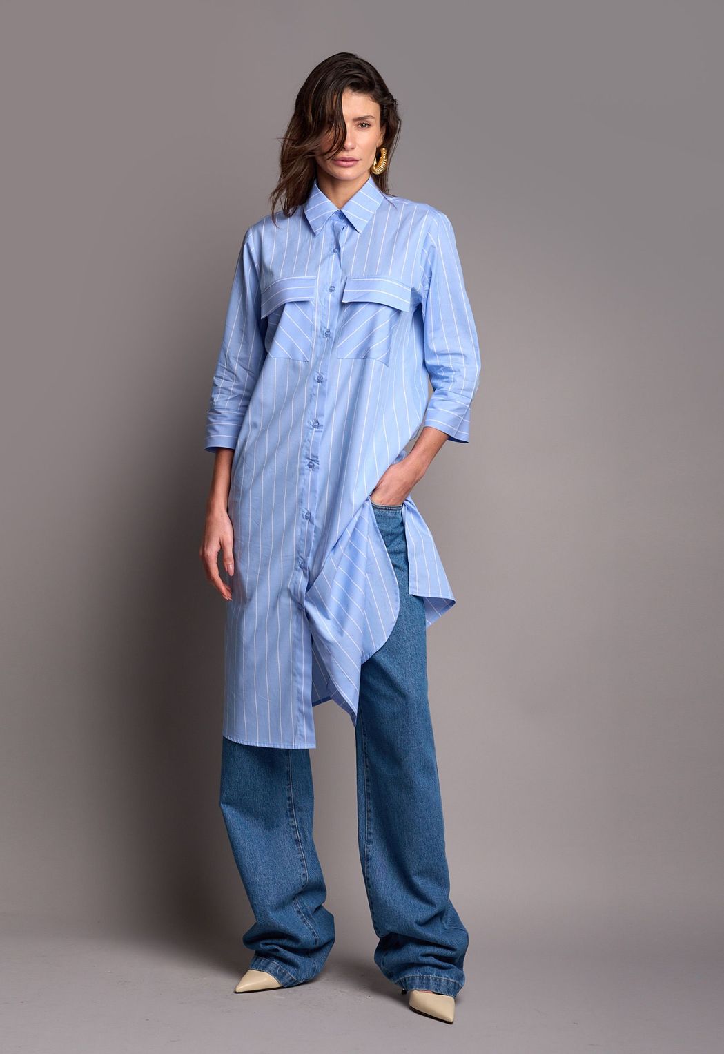 Chemise Listrado Azul Diana