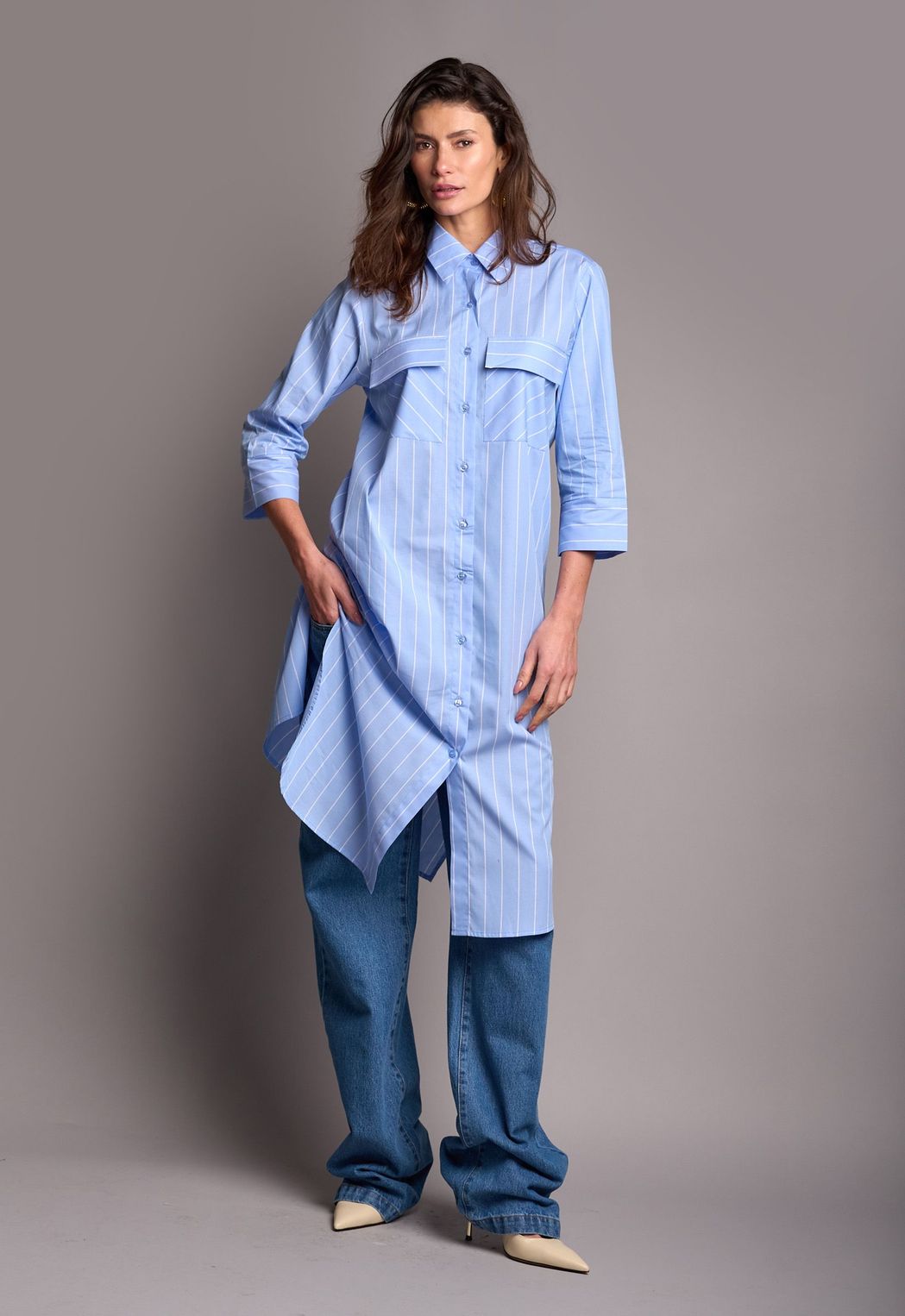 Chemise Listrado Azul Diana