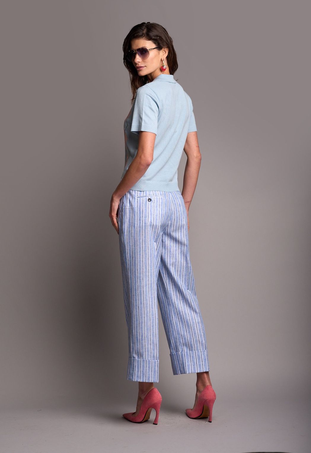 Polo Trico Jacquard Azul Grazi