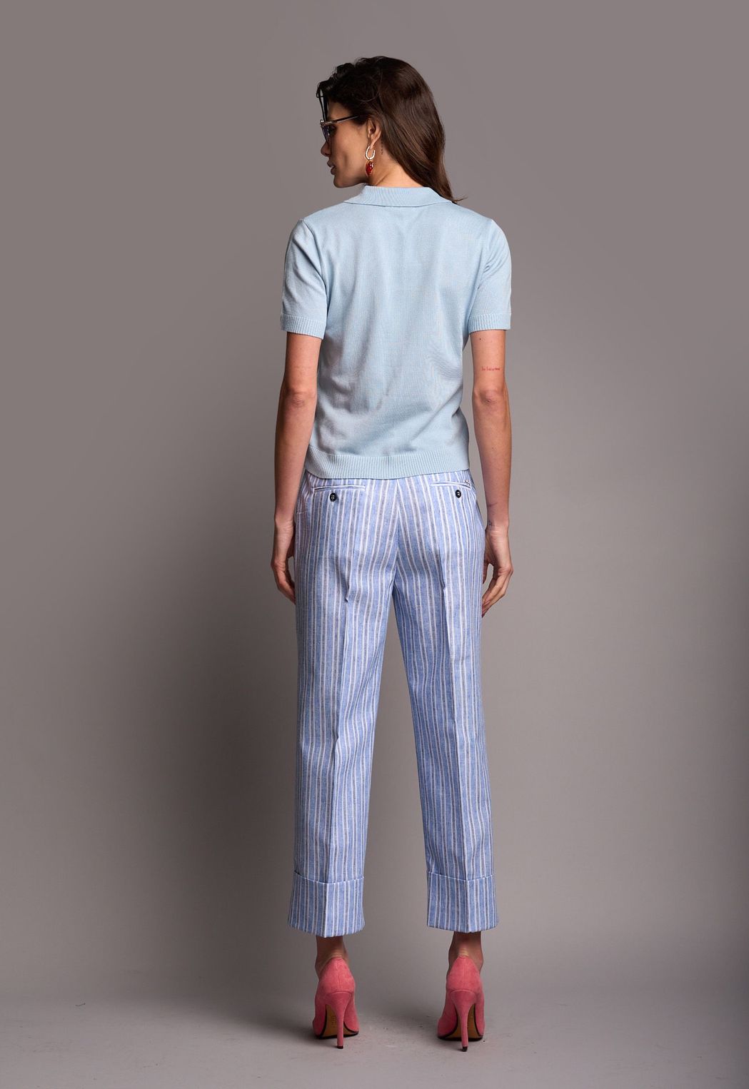 Polo Trico Jacquard Azul Grazi