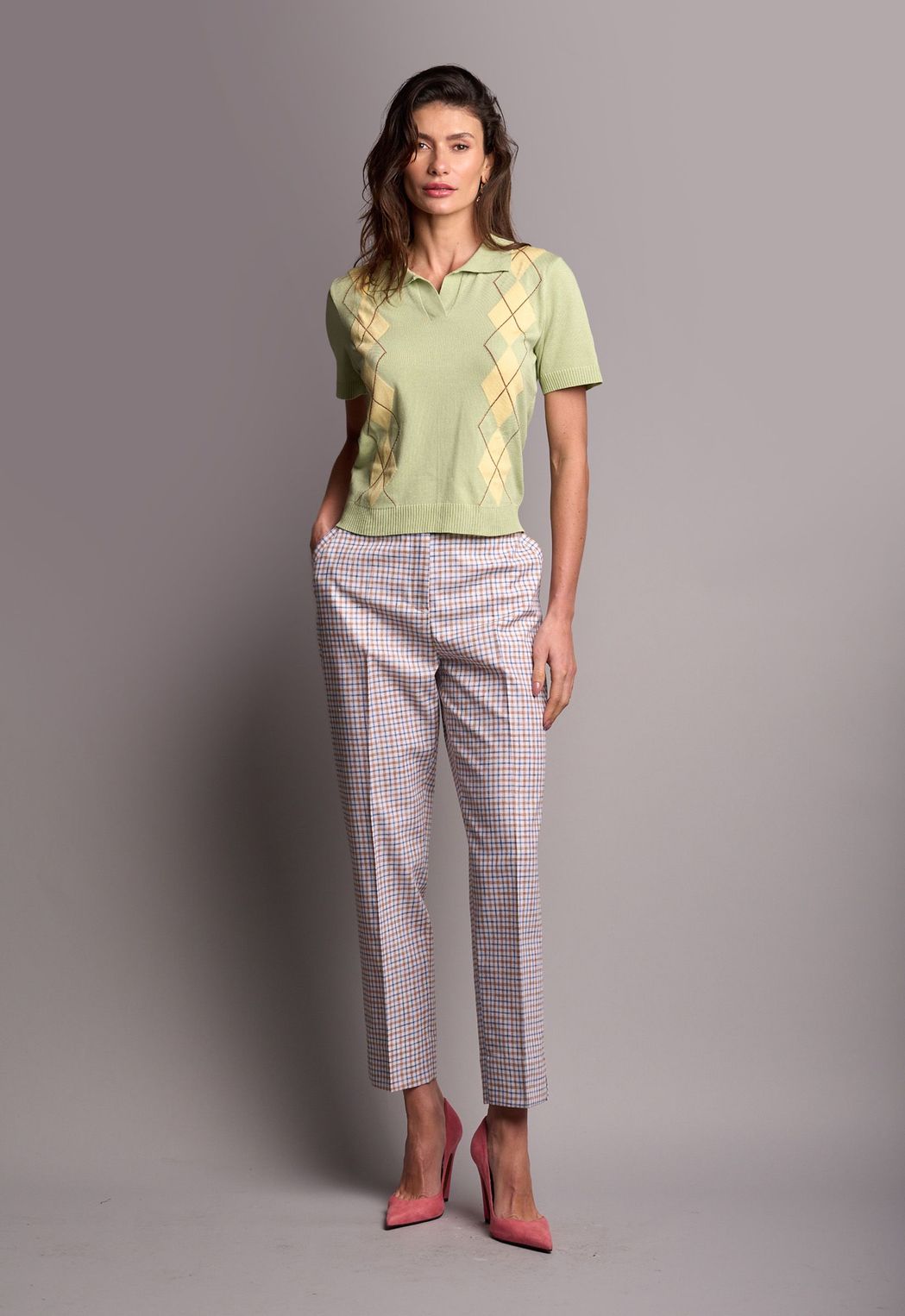 Polo Trico Jacquard Verde Grazi