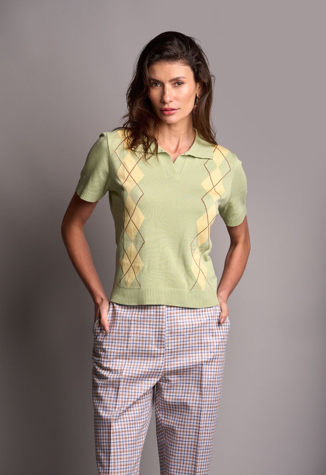 Polo Trico Jacquard Verde Grazi