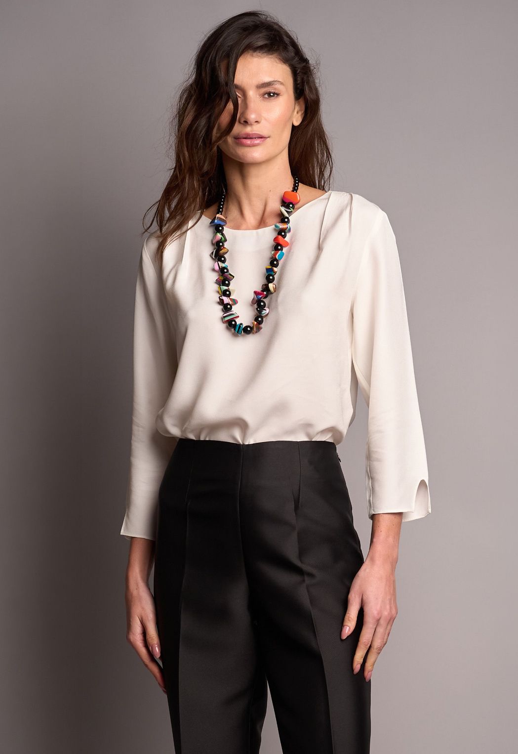 Blusa Manga Longa Off White Roberta