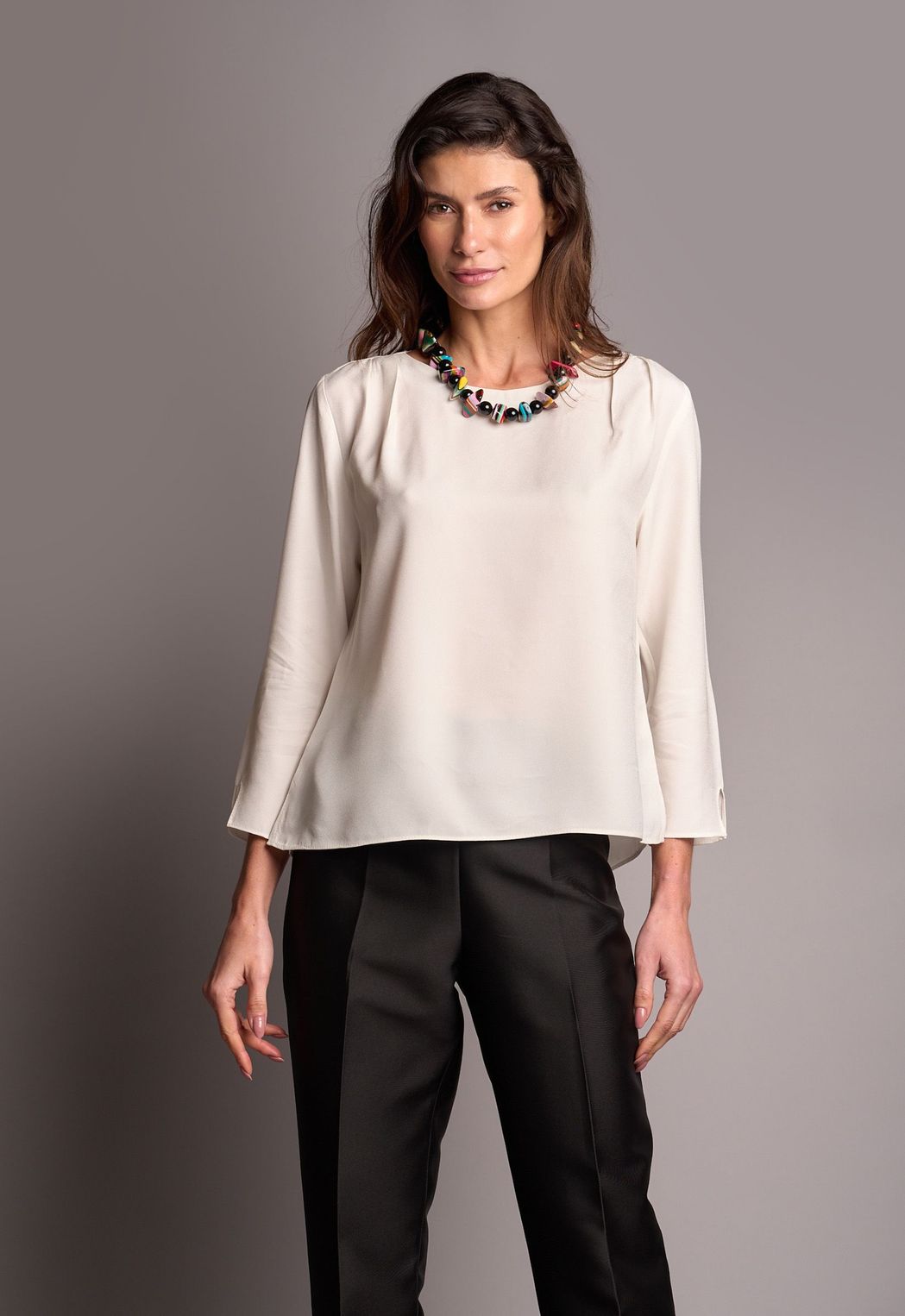 Blusa Manga Longa Off White Roberta