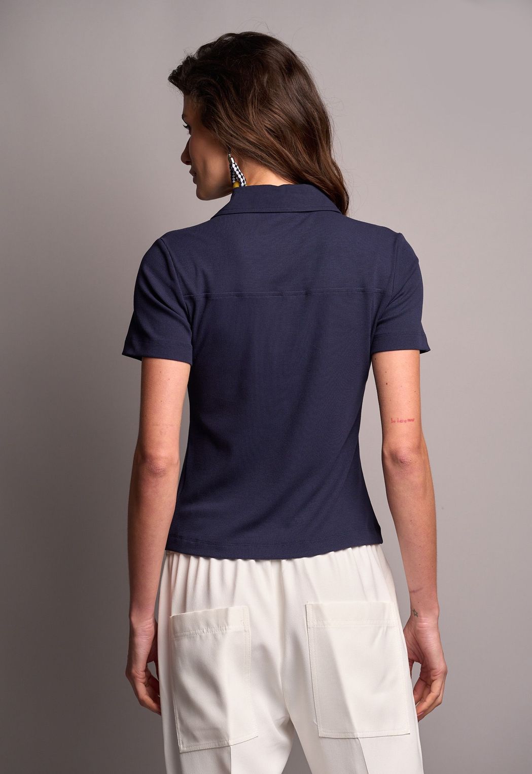 Blusa Polo Ribana Marinho Sandra