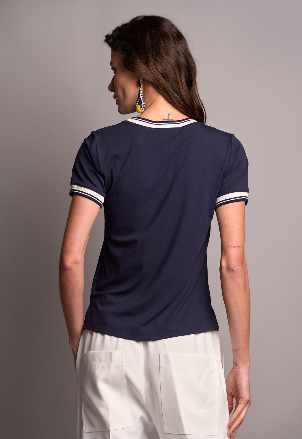 Blusa Malha Marinho Angelina