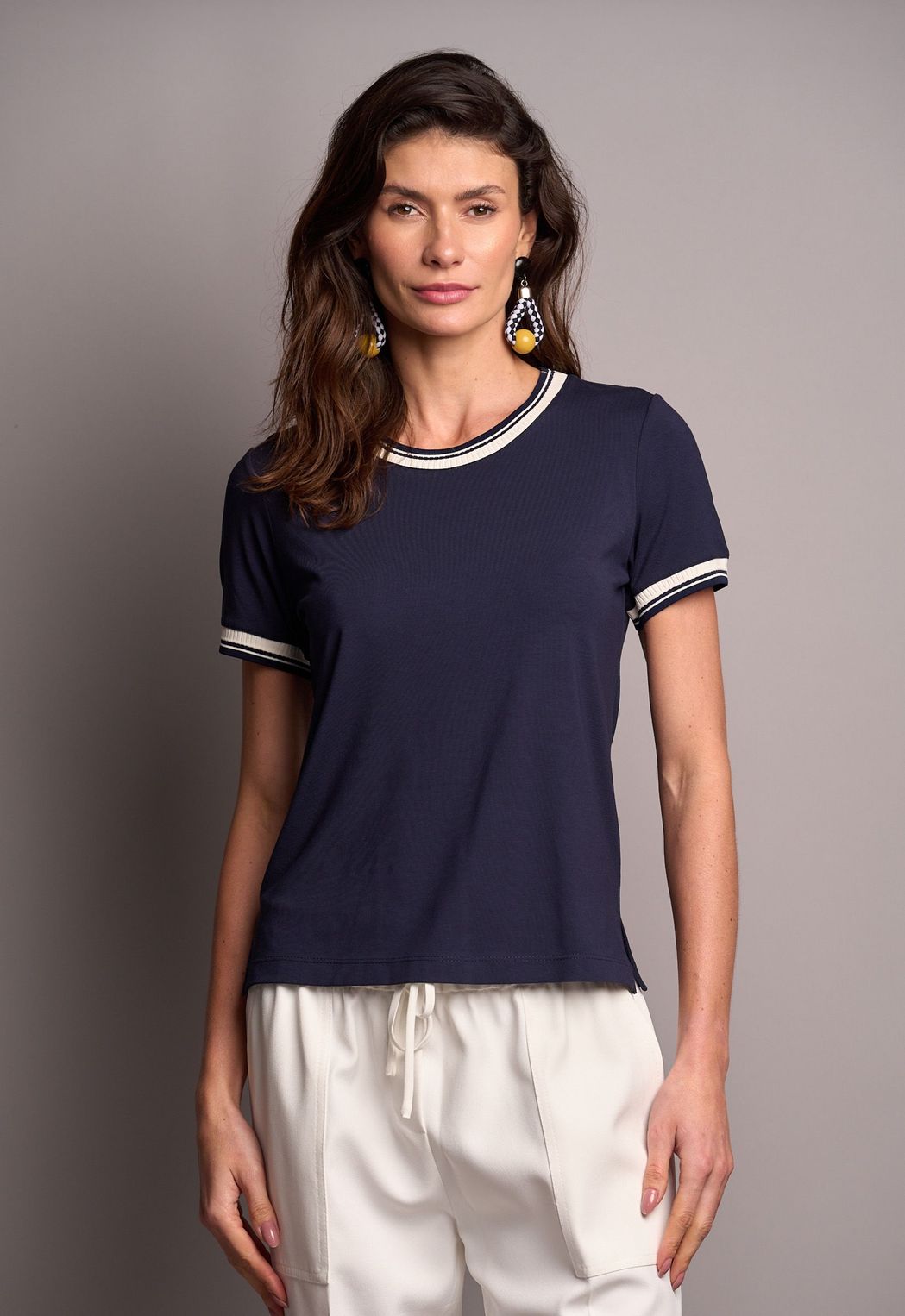 Blusa Malha Marinho Angelina