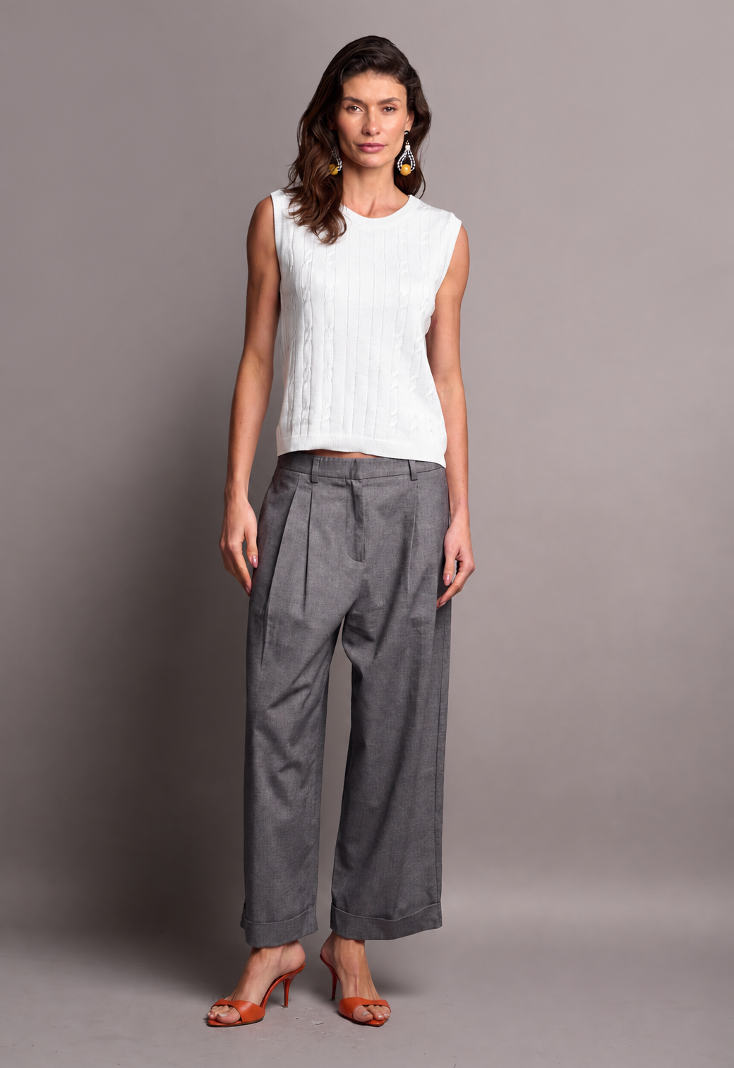 Regata Trico Tranças Off White Roberta