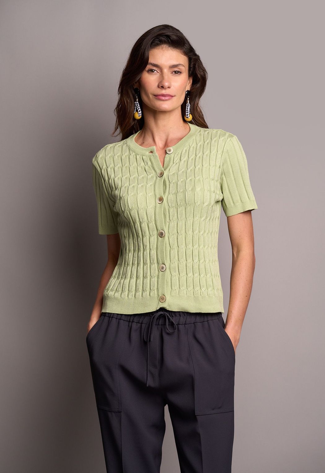 Blusa Trico Tranças Verde Suzy
