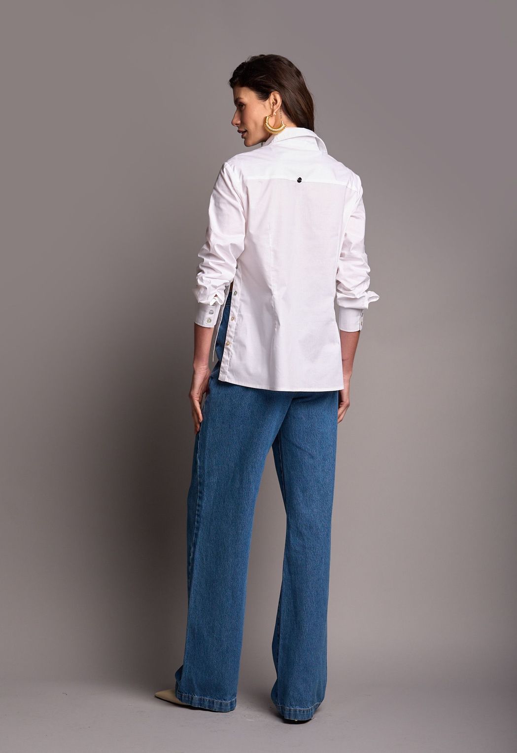 Camisa Tricoline Branco Vivian