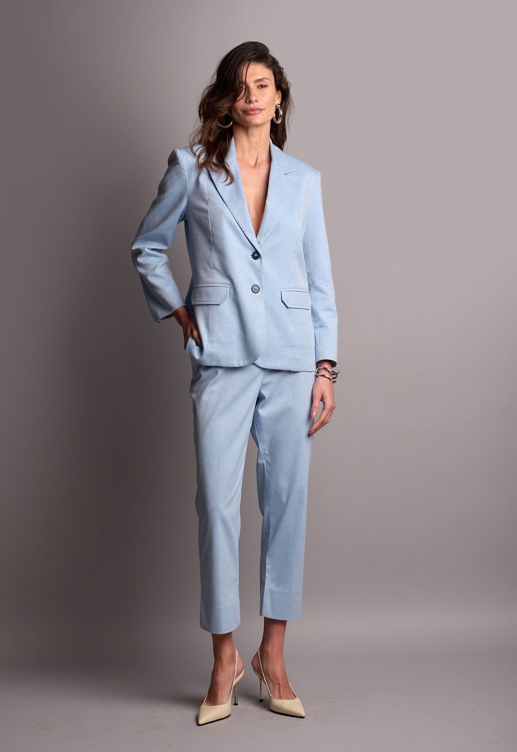 Blazer Algodão Azul Alessandra CB