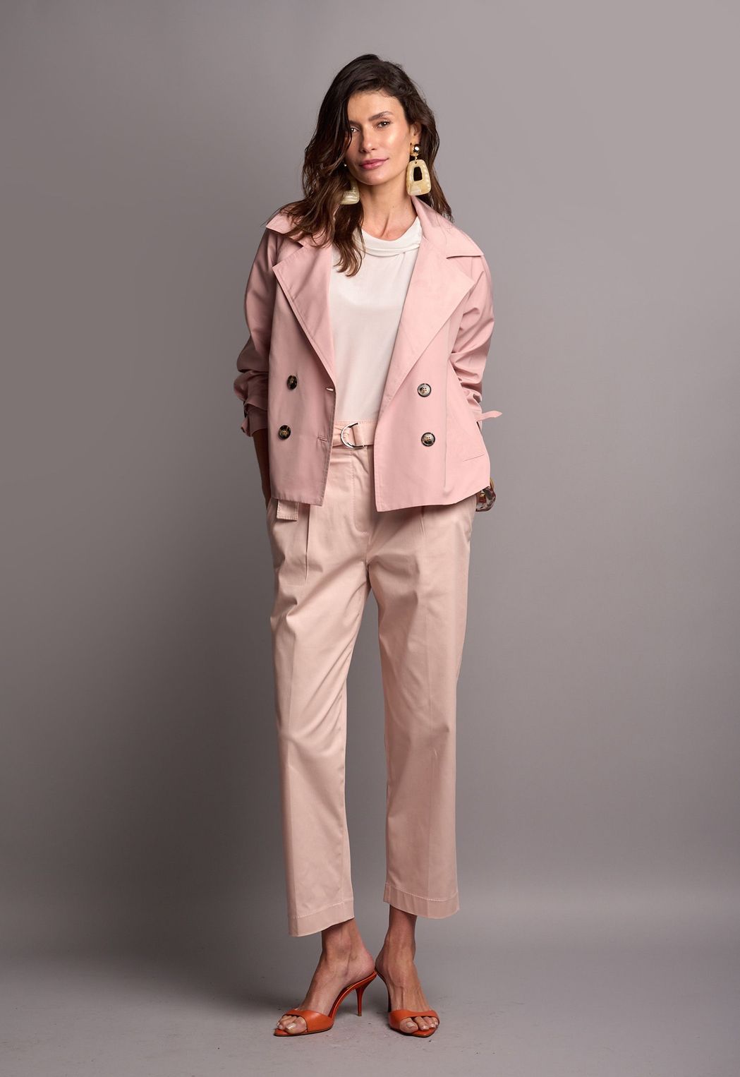 Trench Coat Curto Rosa Alegra CB