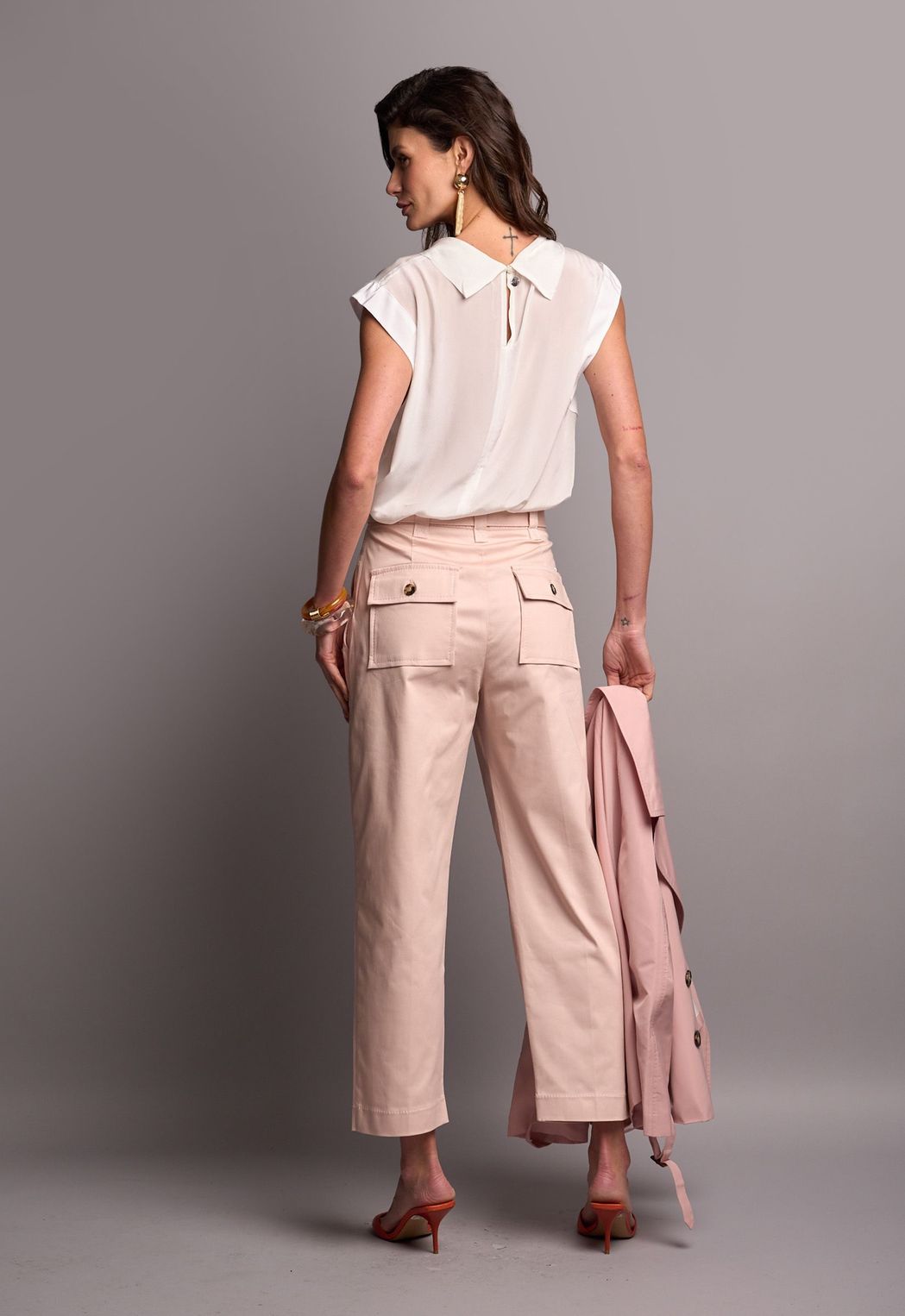 Blusa Crepe Off White Catarina CB