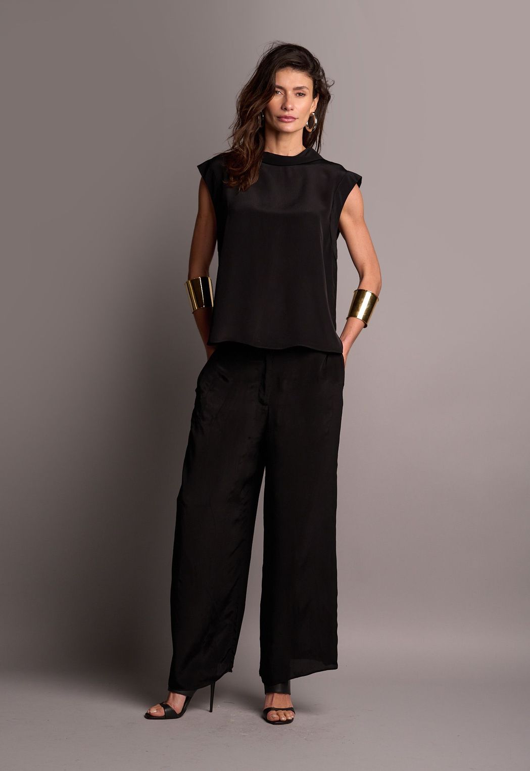 Blusa Crepe Preto Catarina CB