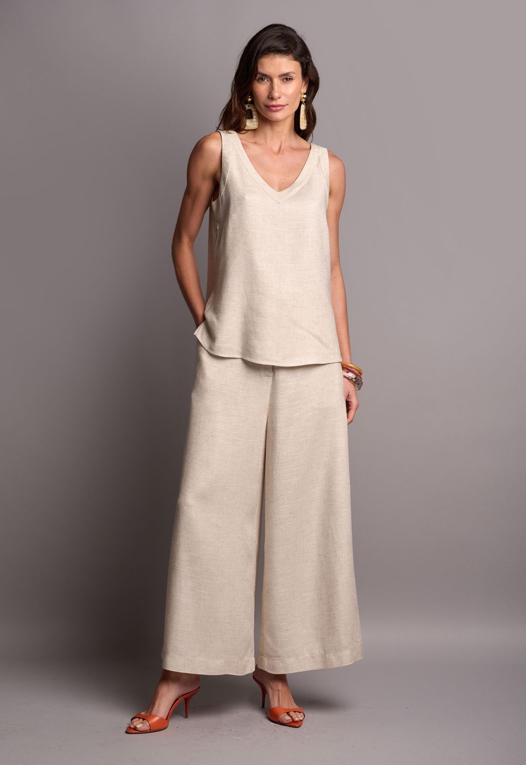 Regata Viscolinho Off White Alicia CB