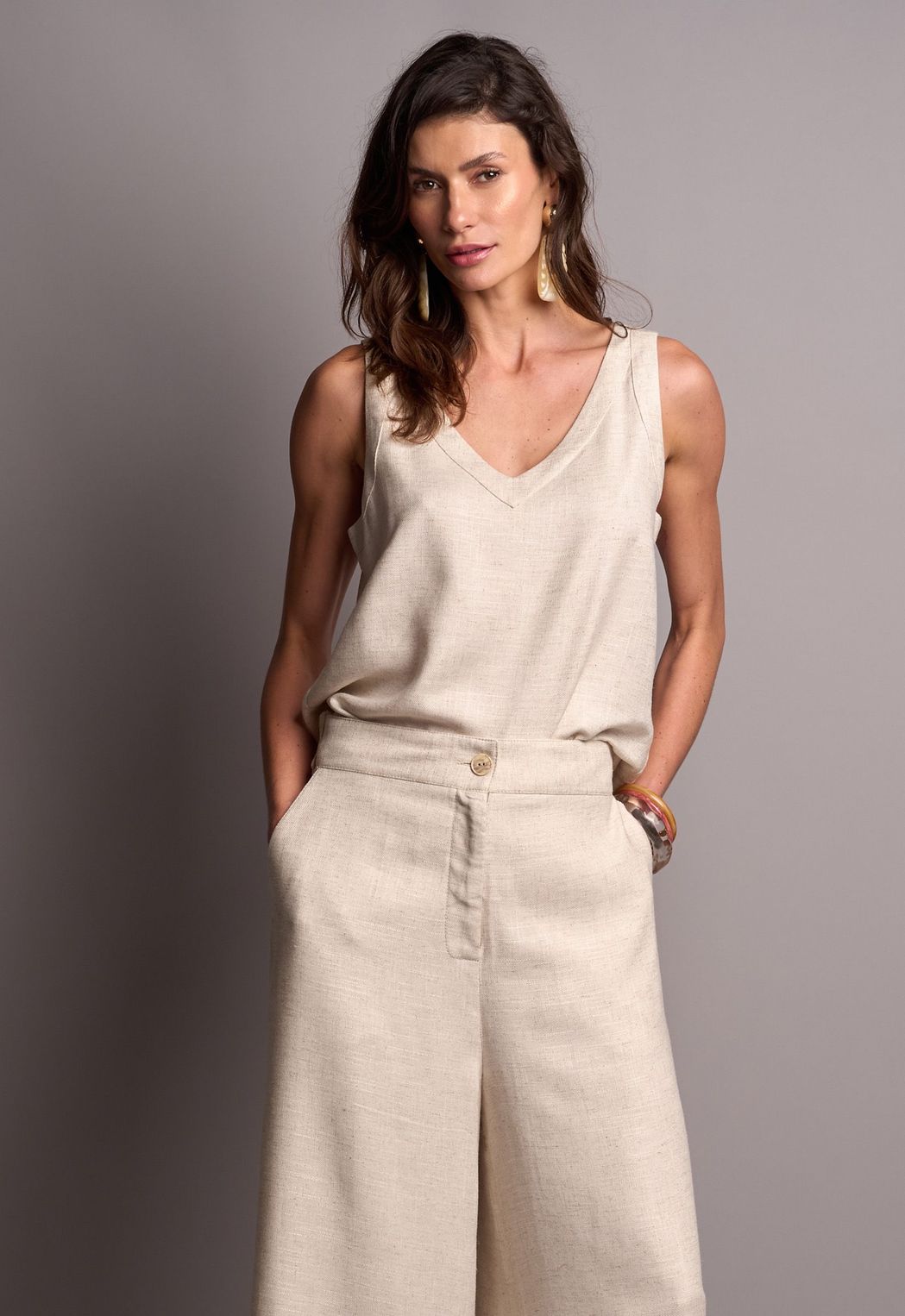 Regata Viscolinho Off White Alicia CB