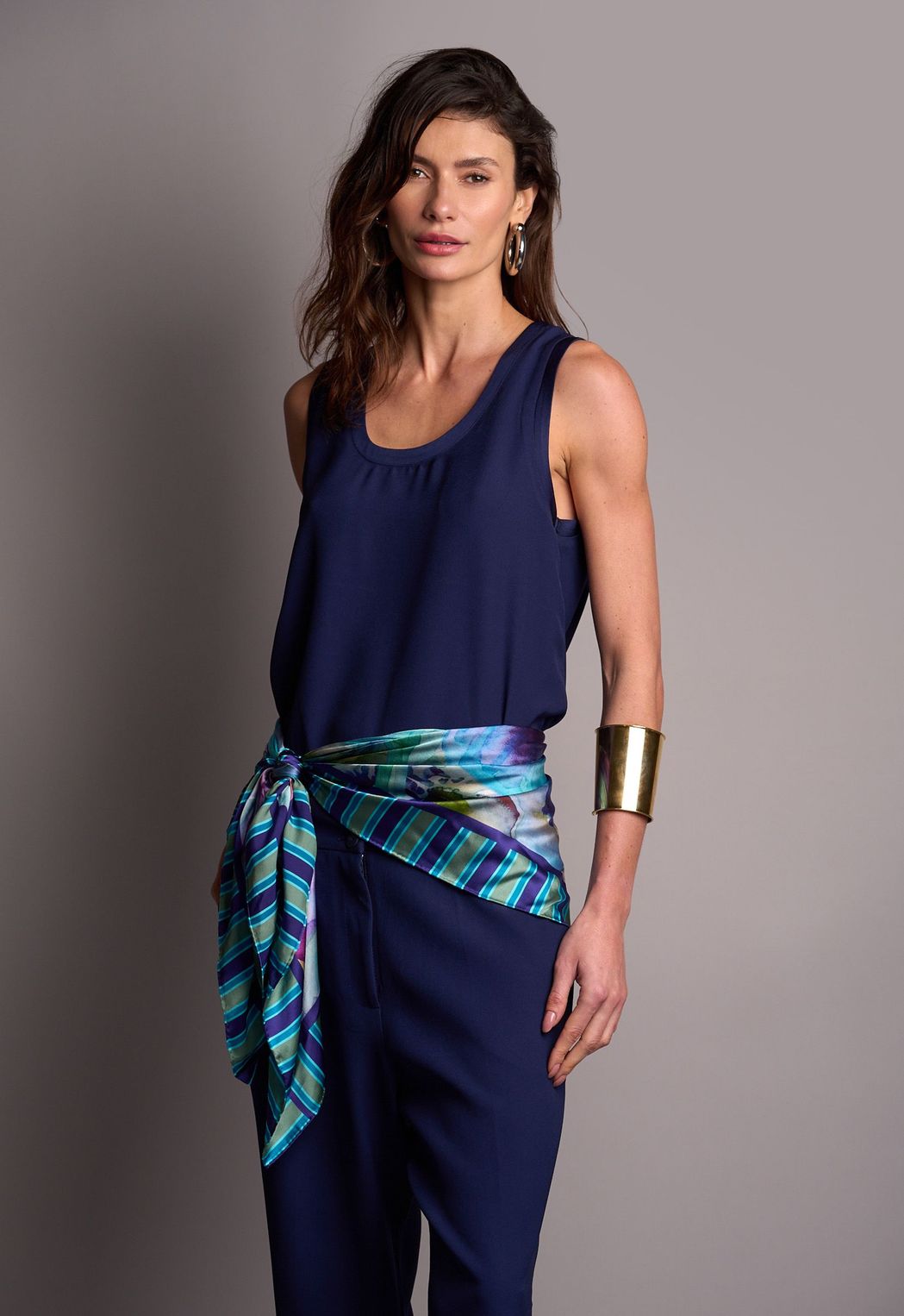 Regata Crepe Marinho Anna CB