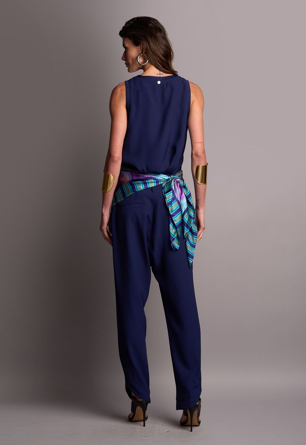 Regata Crepe Marinho Anna CB