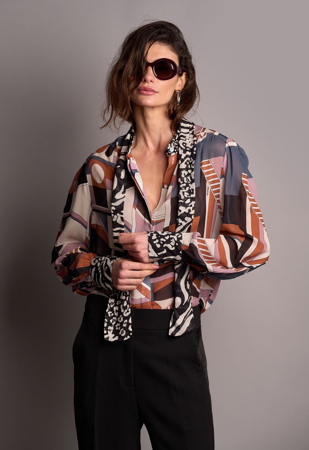 Camisa Crepe Estampado Fabienne CB - ScarfMe