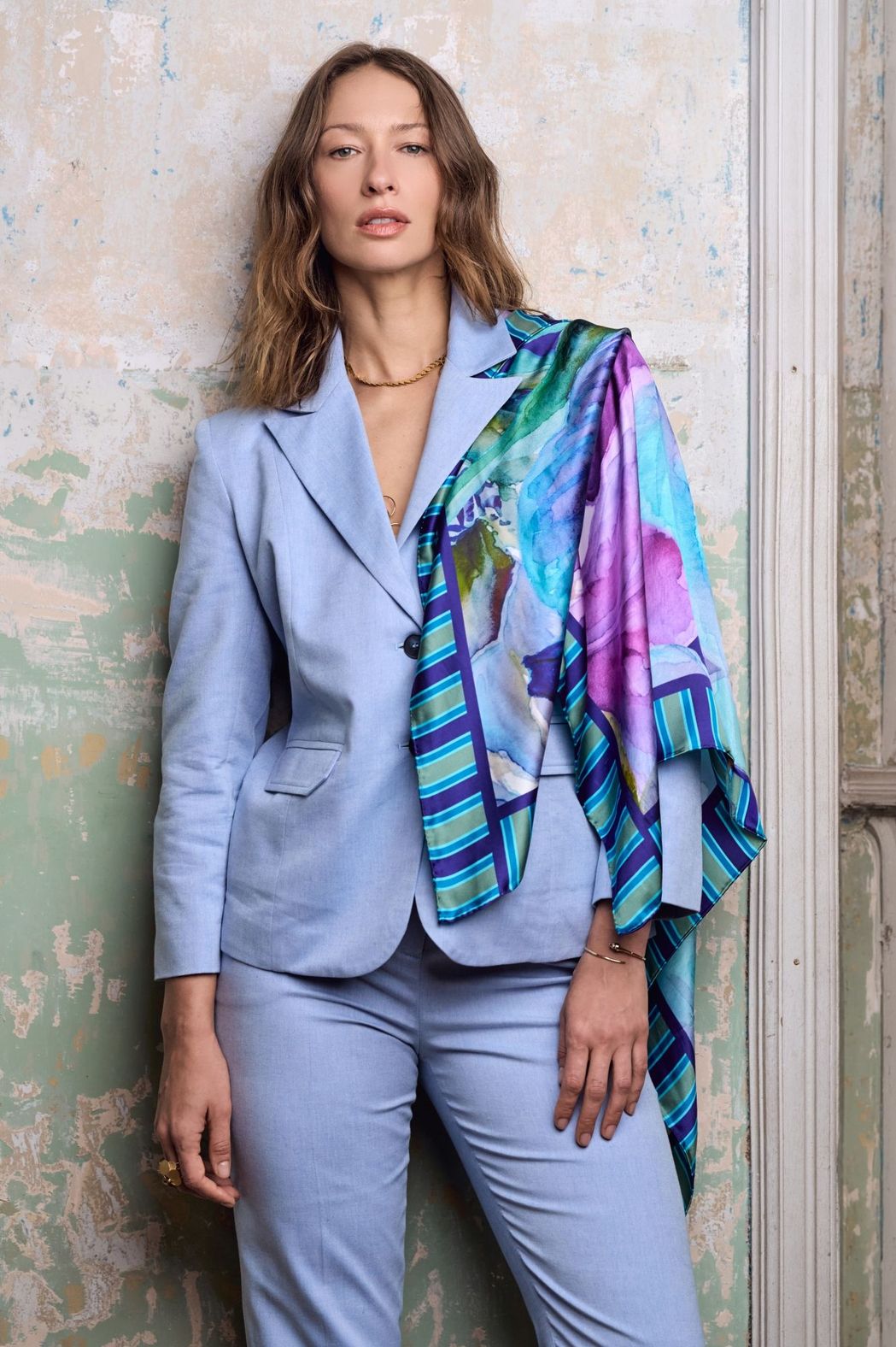Lenço Cetim de Seda Iris CB - Scarf Me