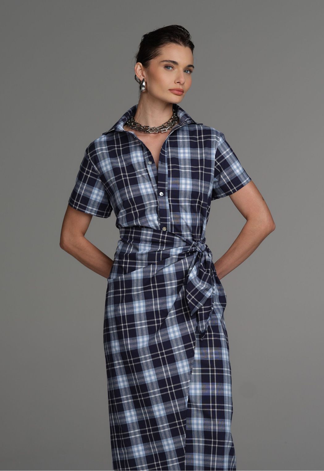Vestido Midi Xadrez Elisa