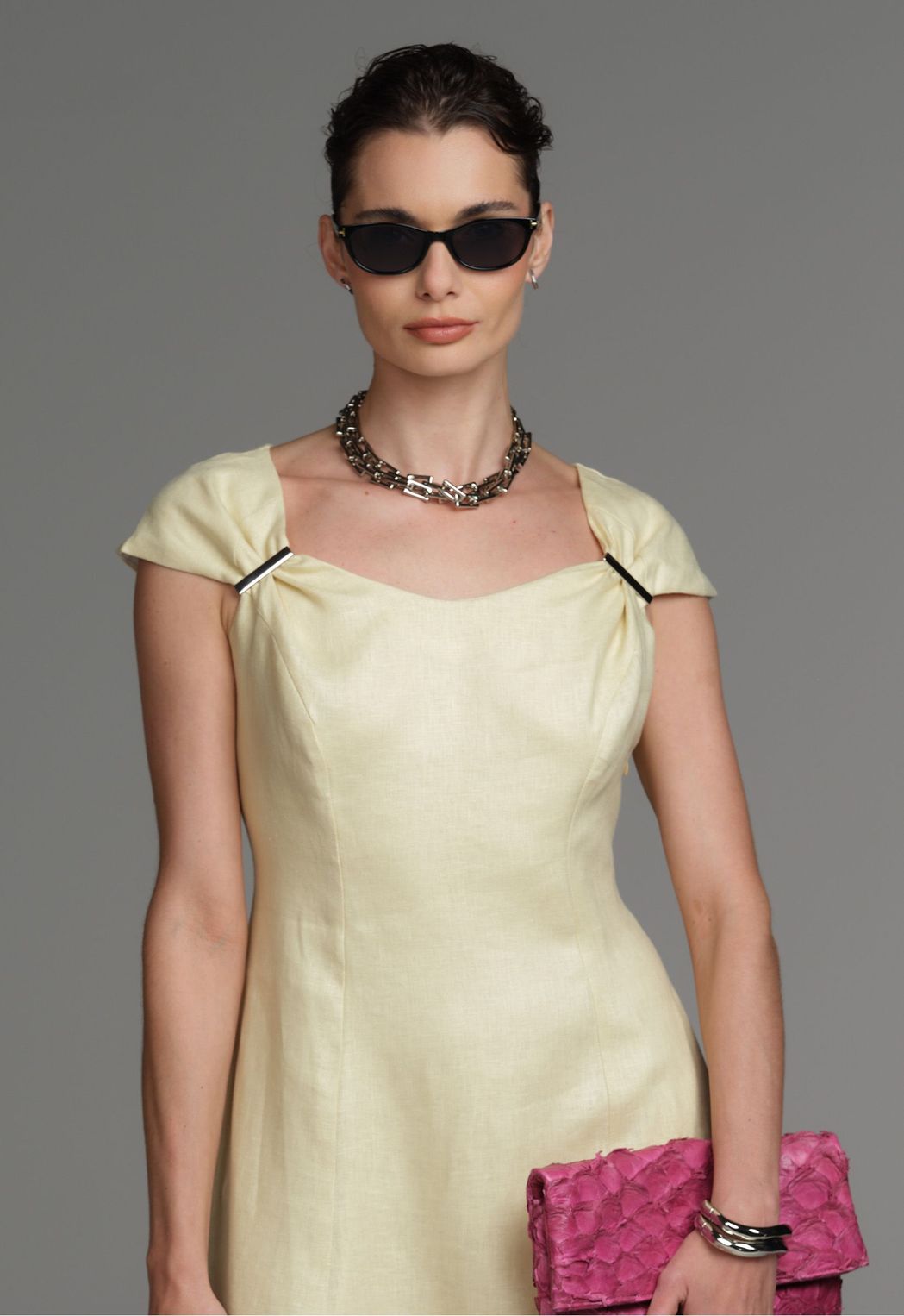 Vestido Linho Amarelo Laura