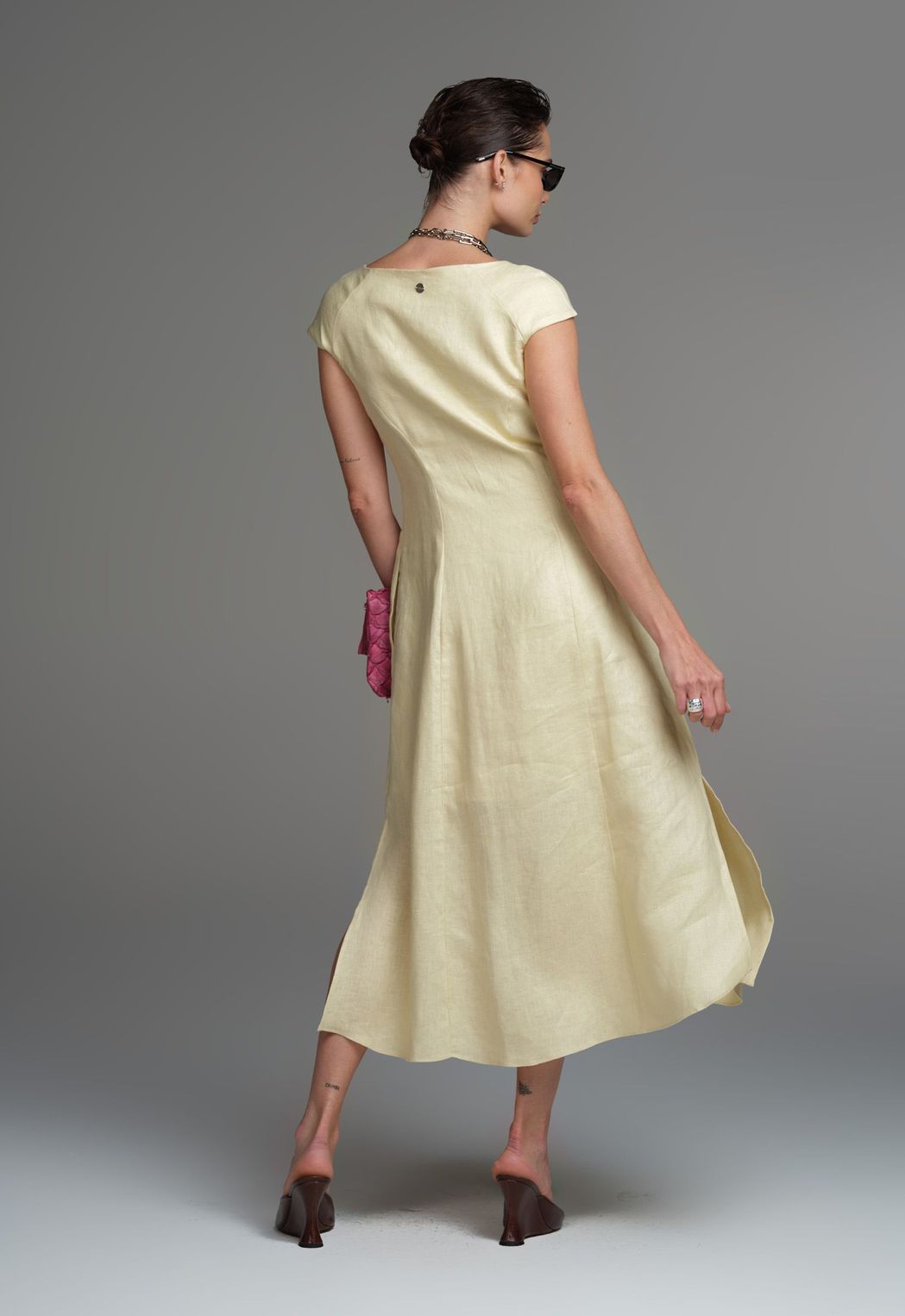 Vestido Linho Amarelo Laura
