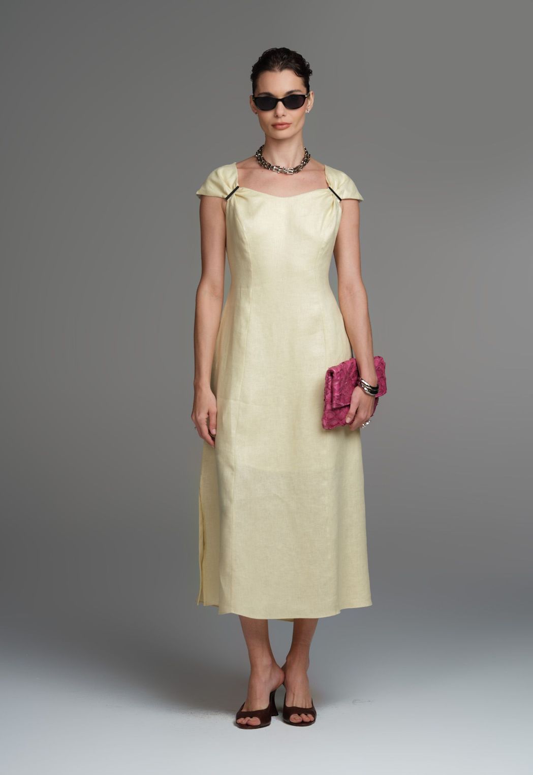 Vestido Linho Amarelo Laura