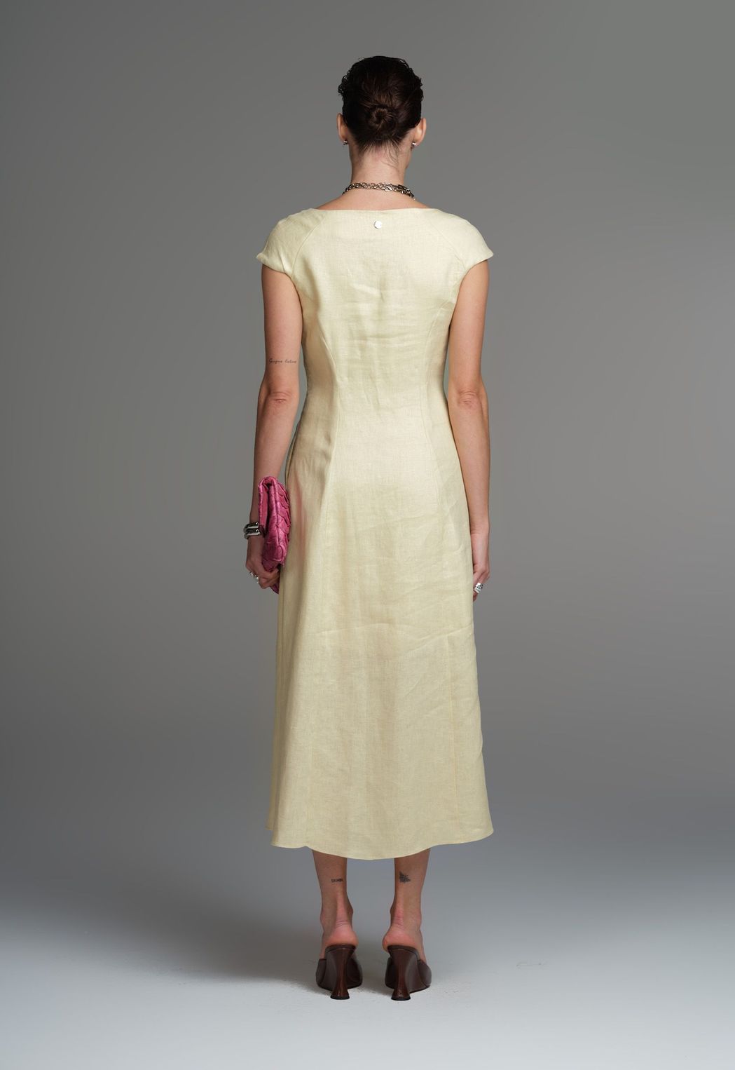 Vestido Linho Amarelo Laura