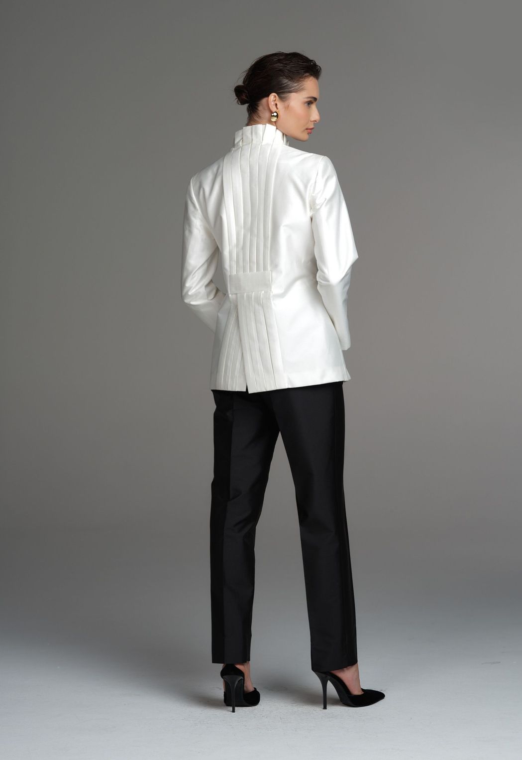 Blazer Tafetá Off White Leticia