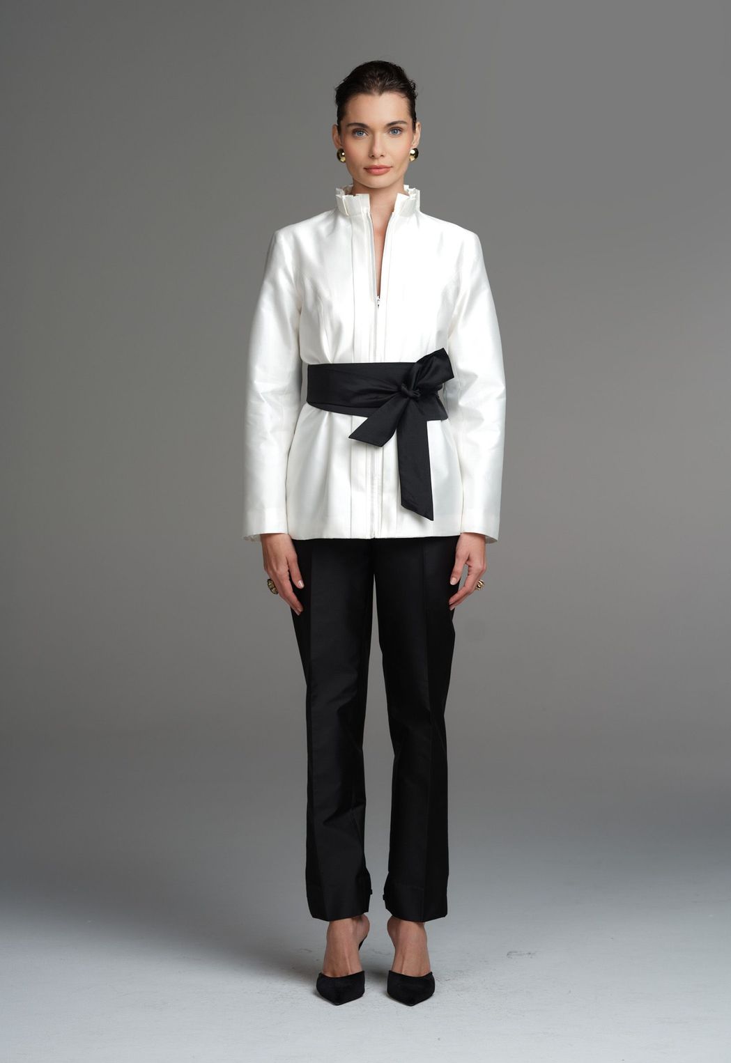 Blazer Tafetá Off White Leticia