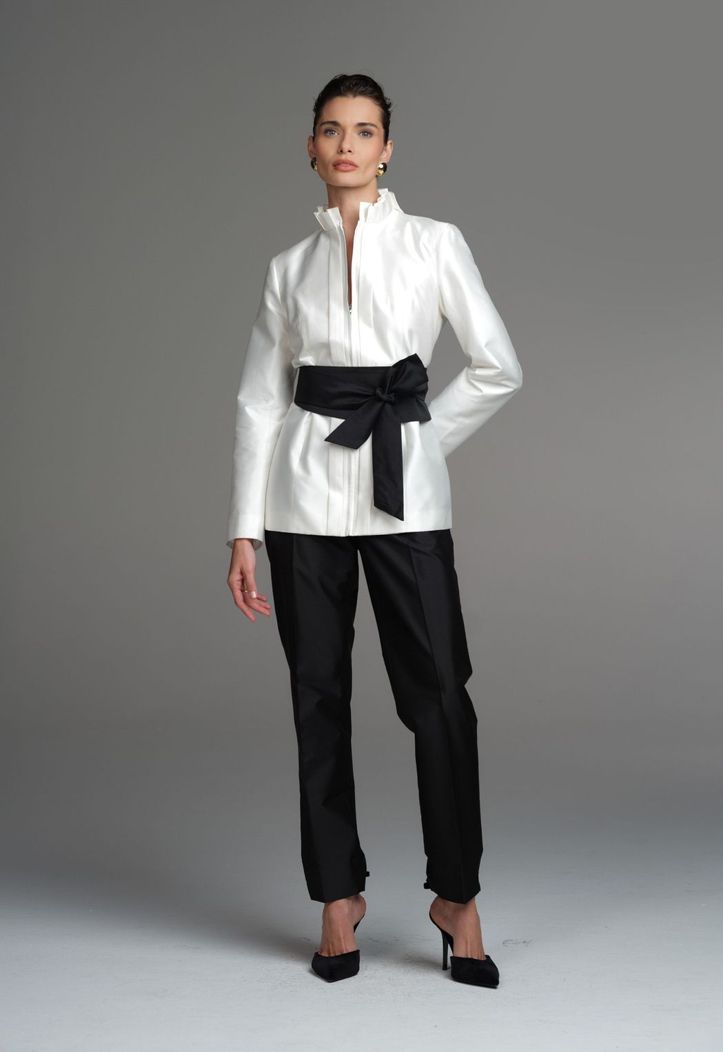 Blazer Tafetá Off White Leticia