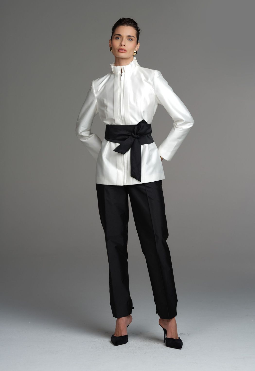 Blazer Tafetá Off White Leticia