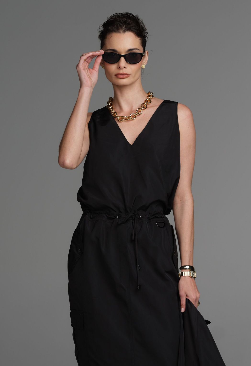 Regata Tecido Tecnológico Preto Barbara