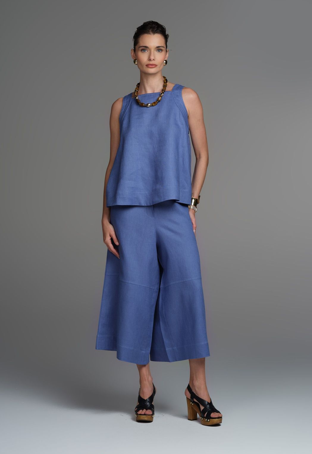 Regata Linho Azul Jeans Ully