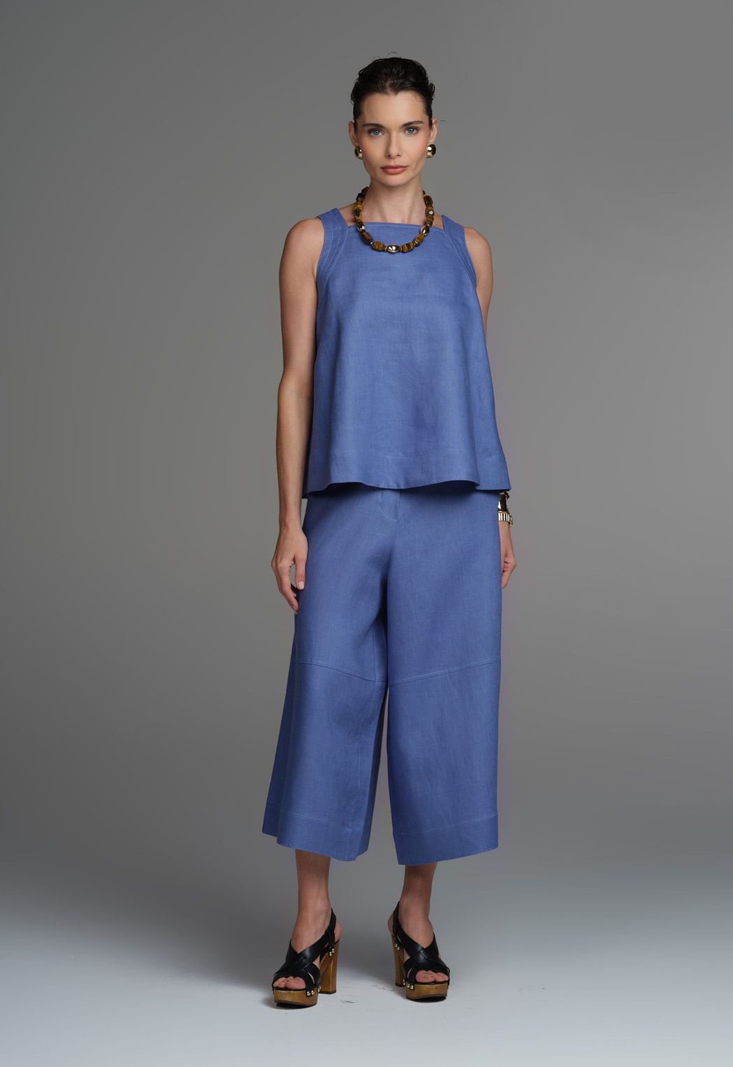 Regata Linho Azul Jeans Ully
