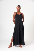 Vestido Longo de Alcinha Charlote 2 Preto Twill