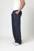 Calça Viscose Cós Elastico Pantalona Mate Petro Blue Viscose