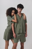 Camisa com Gola Mars 2 Army Green Poplin